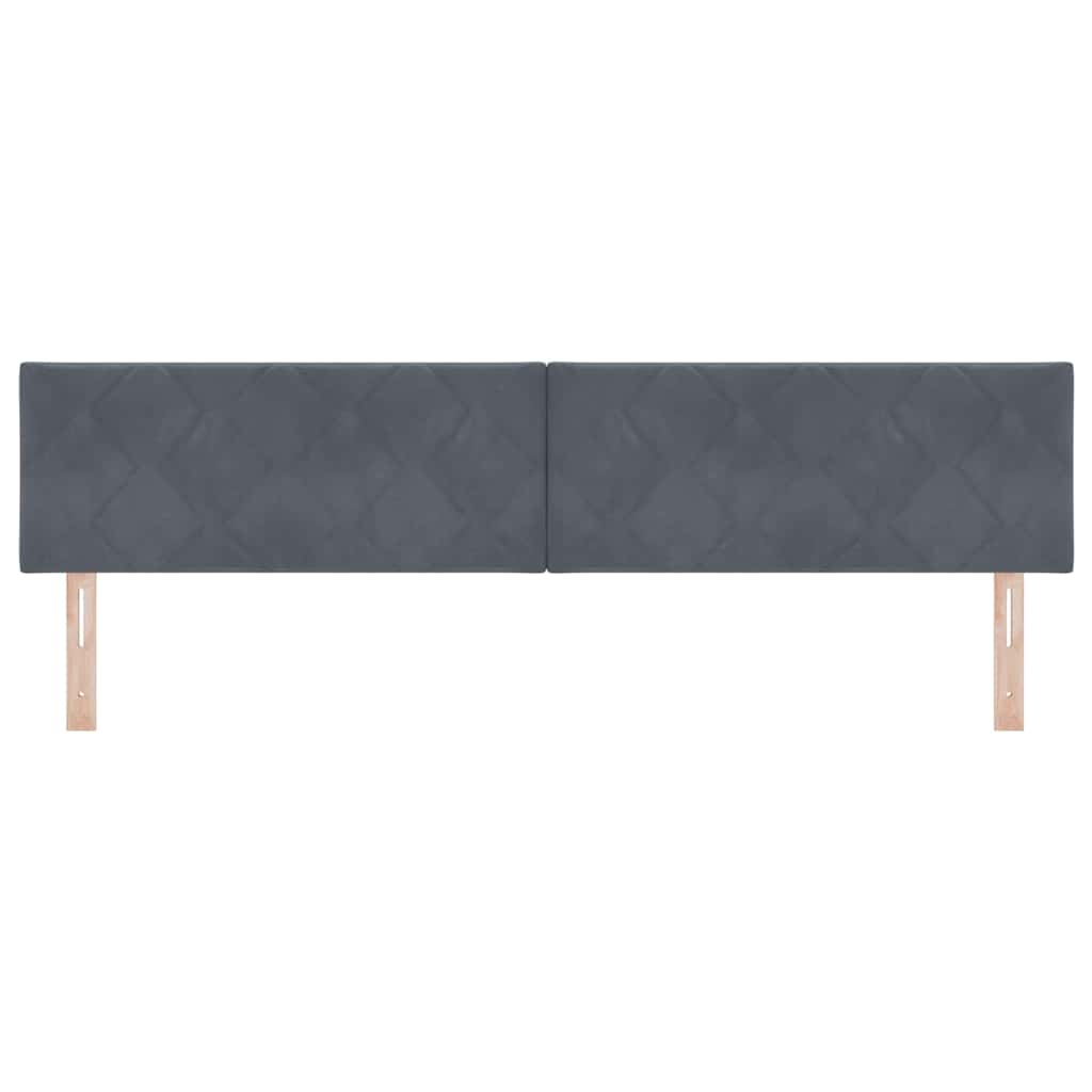 LED Headboard with LED Strip Lights Dark grey 200 cm Velvet